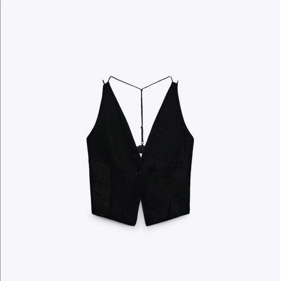 Zara Jackets & Blazers - Zara Black Combination Velvet Vest